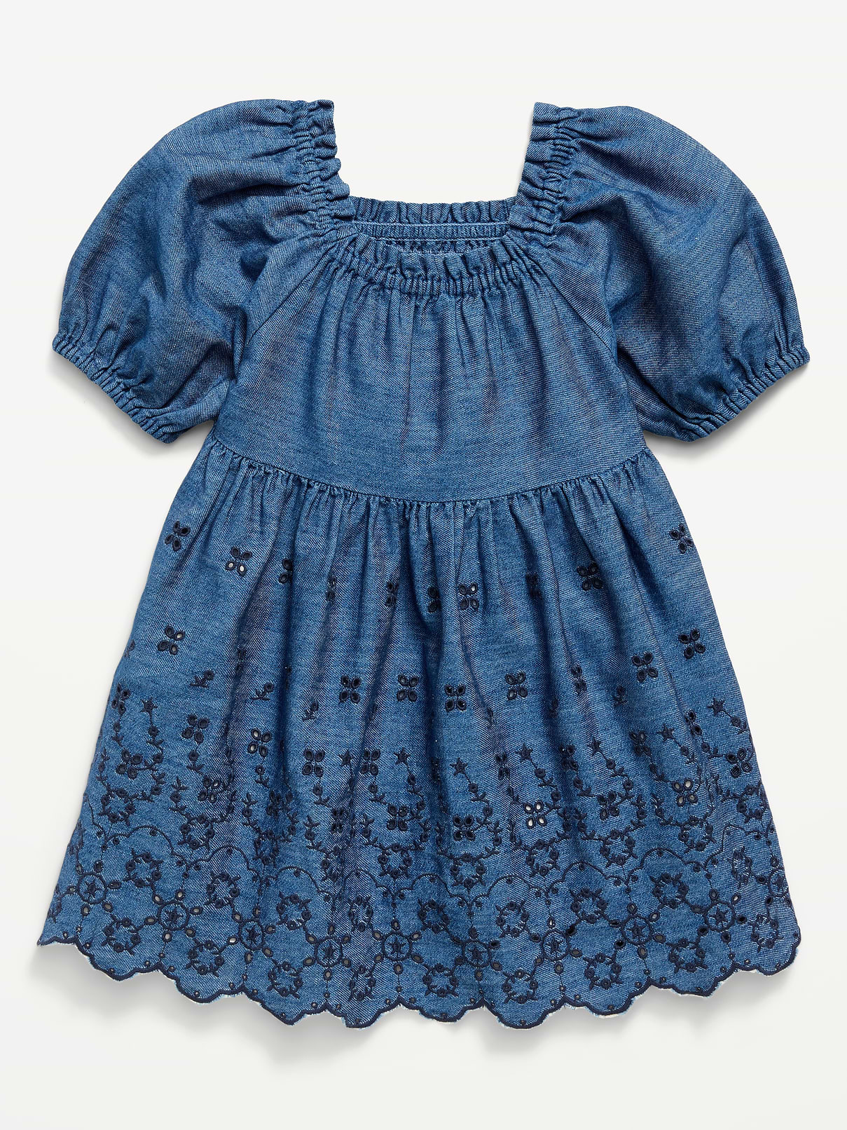 Image number 1 showing, Fit and Flare Puff-Sleeve Embroidered Dress for Toddler Girls