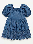 Image number 1 showing, Fit and Flare Puff-Sleeve Embroidered Dress for Toddler Girls
