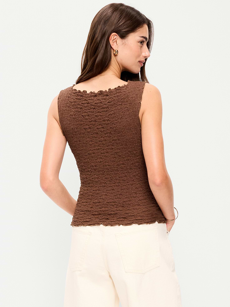 Image 2 of 8, Sleeveless Smocked Tank Top