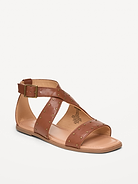 Image number 1 showing, Faux-Leather Gladiator Sandals for Girls