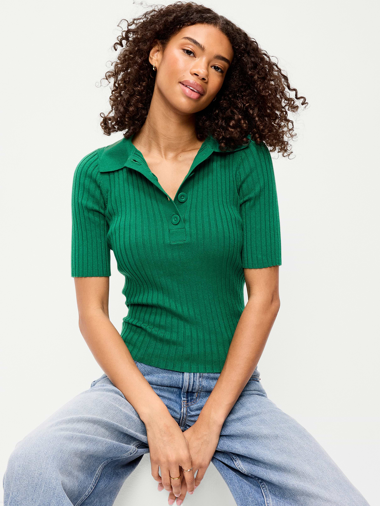 Short-Sleeve Ribbed Polo