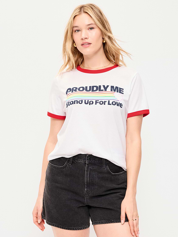 T-shirt passe-partout ras du cou à imprimé de la Fierté