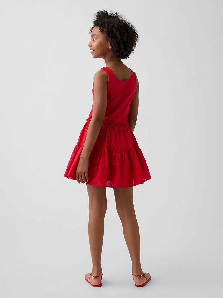 Image number 3 showing, Kids Mixed Media Tiered Tank Dress