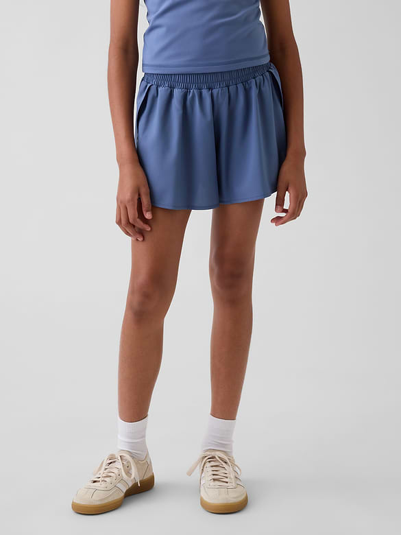 Kids Quick-Dry Butterfly-Hem Run Shorts