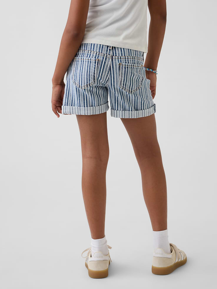Image number 4 showing, Kids Denim Stripe Midi Shorts