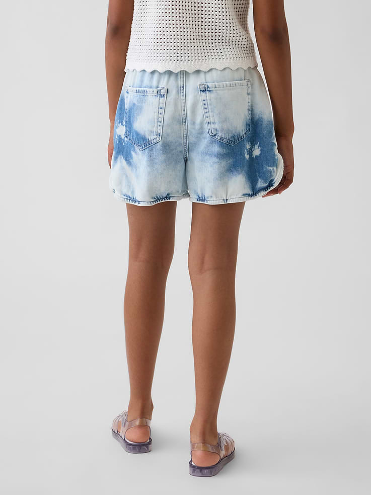 Image number 4 showing, Kids High Rise Tie-Dye Denim Easy Shorts