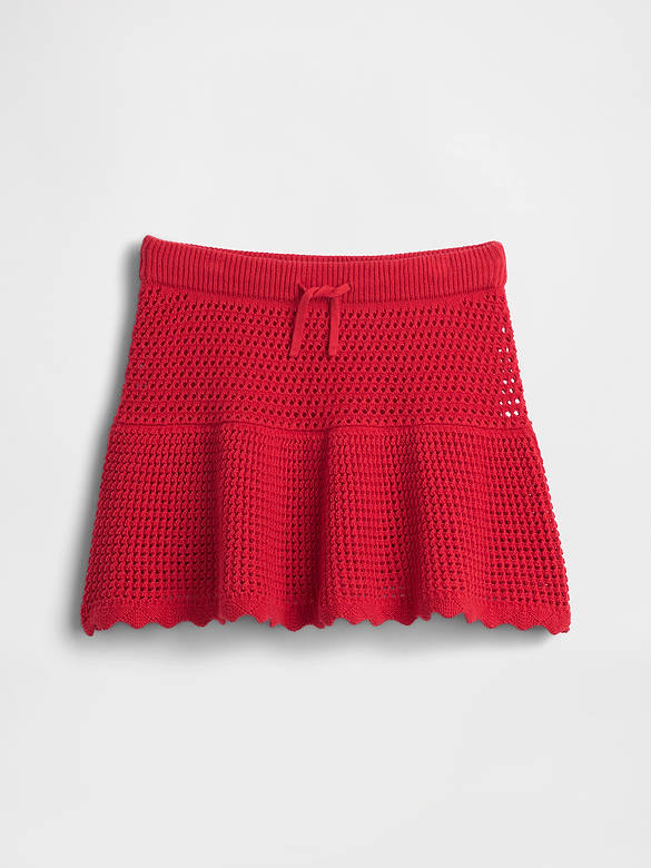 Kids 100% Cotton Tiered Crochet Skort