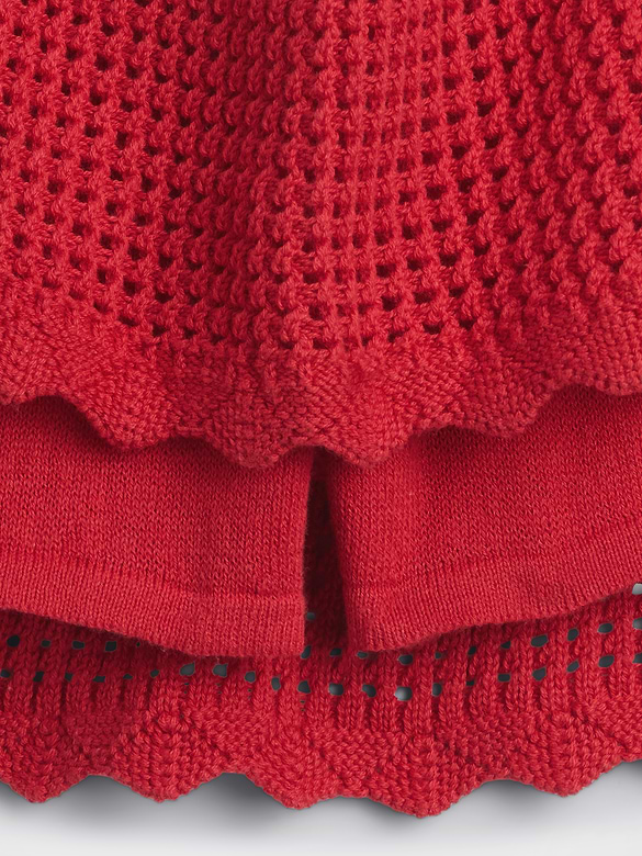 Kids 100% Cotton Tiered Crochet Skort