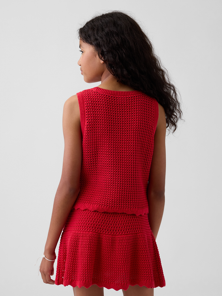 L'image numéro 3 présente Camisole crochetée  en 100 % coton pour Enfant