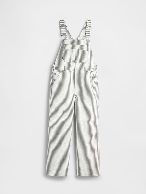 Relaxed Denim Stripe Overalls