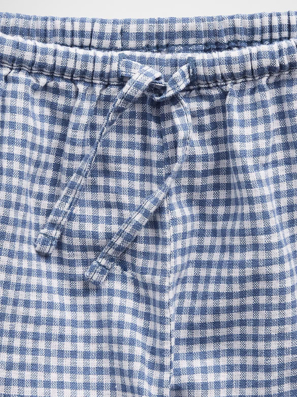 Kids Linen-Cotton Gingham Easy Shorts