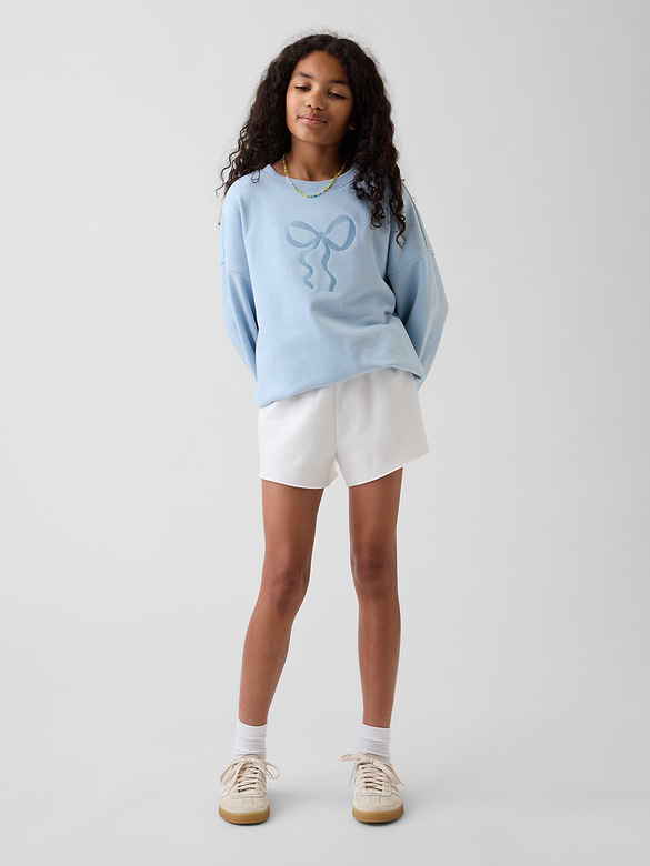 Chandail en jersey bouclette VintageDoux surdimensionné à imprimé pour Enfant