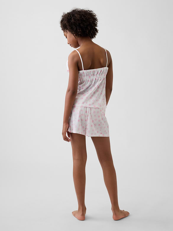 Kids Recycled PJ Ruffle Cami Short Set