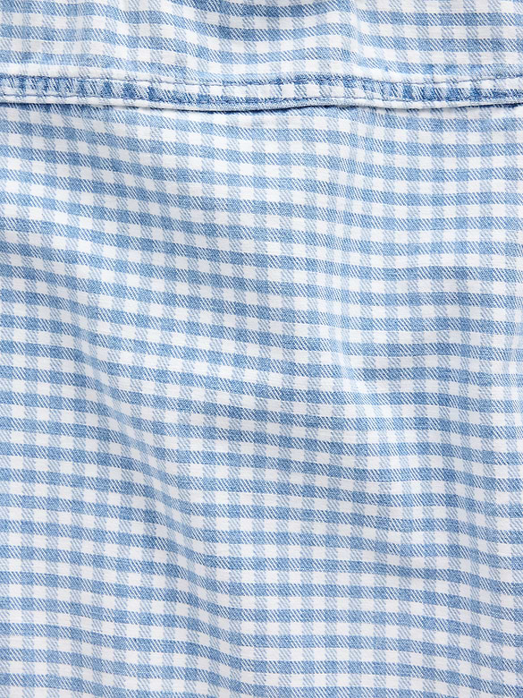 Kids Gingham Denim Shell Tank Top