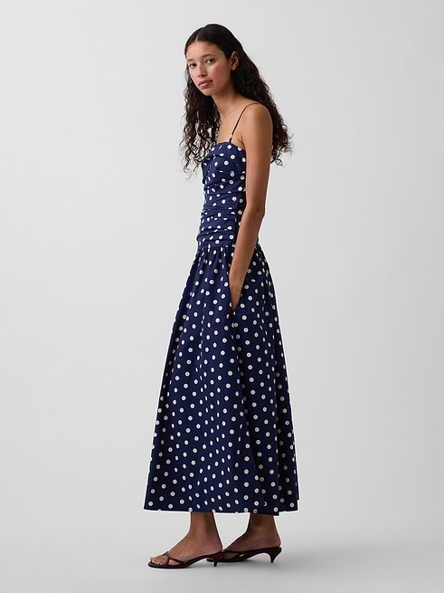 drop waist maxi dress blue Poplin Drop-Waist Designed in Los Angeles Fabric:100% Cotton RD-11.08.24 Womens dresses All Black Attire R&B