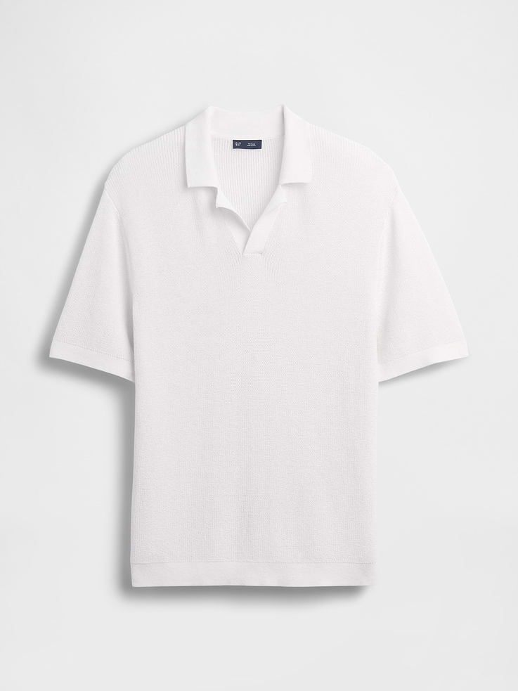 Image number 5 showing, Linen-Blend Camp Polo Sweater Shirt