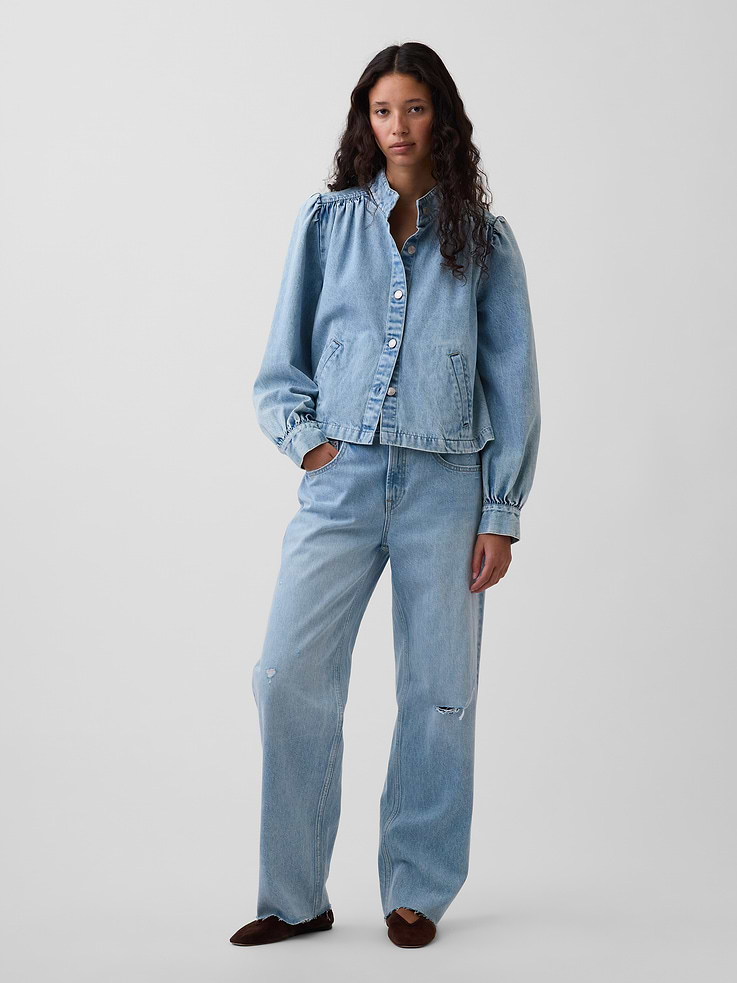 Image number 2 showing, Denim Crop Swing Jacket