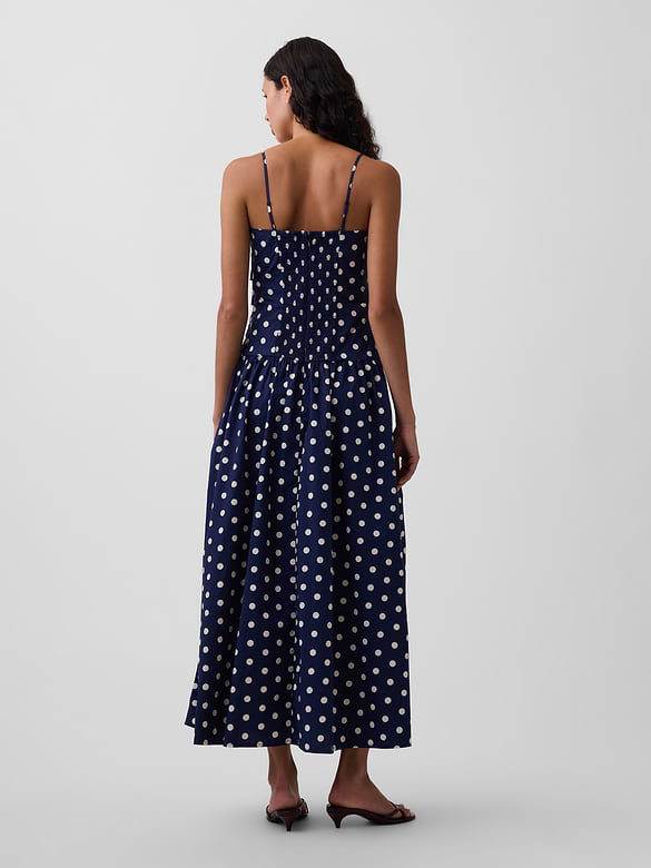 Poplin Drop-Waist Maxi Dress