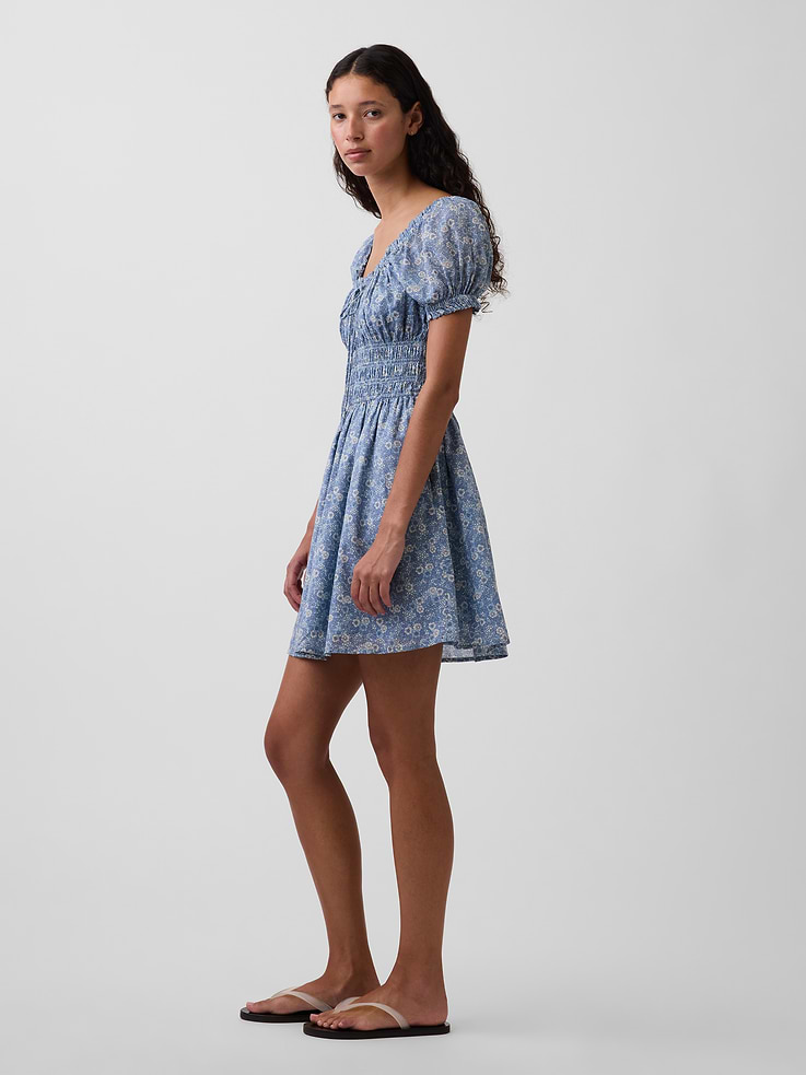 Image number 3 showing, Smocked-Waist Mini Dress