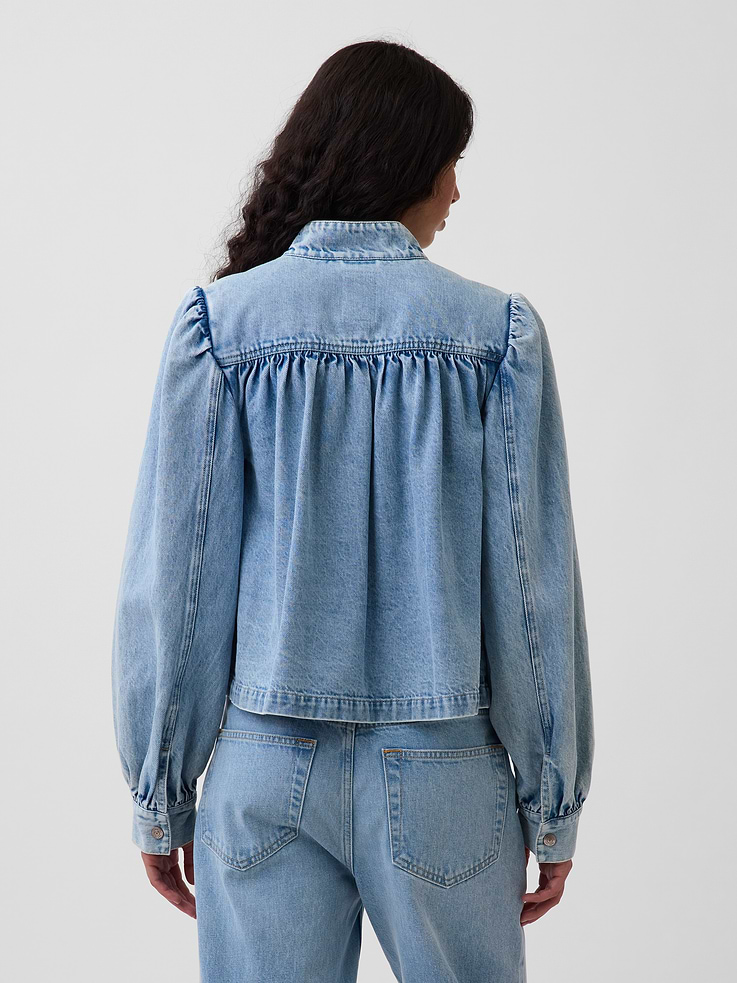 Image number 3 showing, Denim Crop Swing Jacket