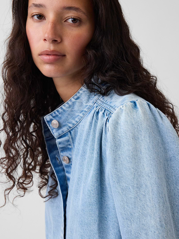 Image number 4 showing, Denim Crop Swing Jacket