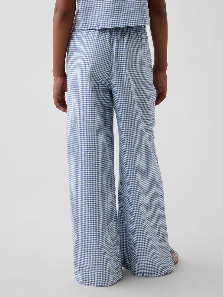 L'image numéro 4 présente Pantalon confort jambe large en lin et coton pour Enfant