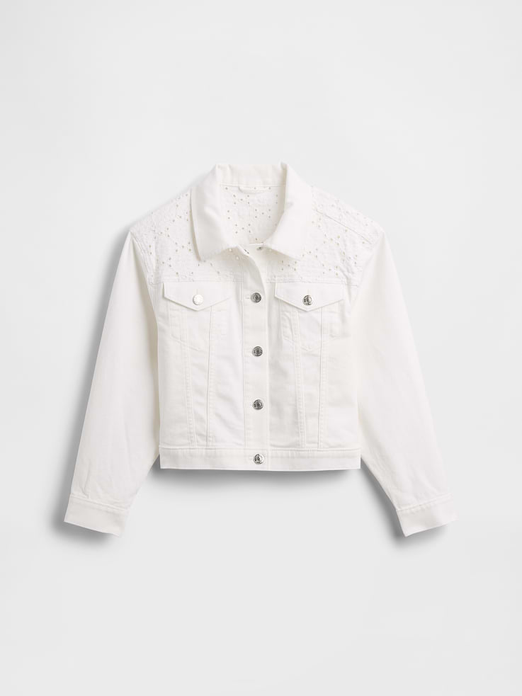 Image number 2 showing, Kids Eyelet Denim Jacket