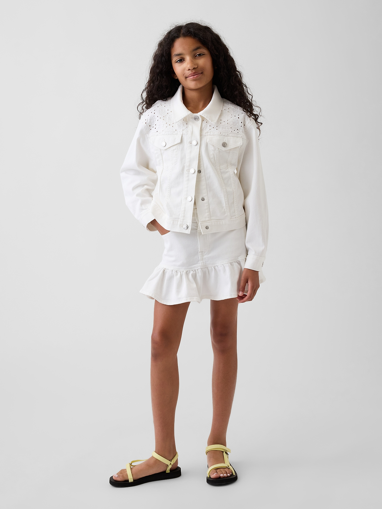 Kids Eyelet Denim Jacket | Gap