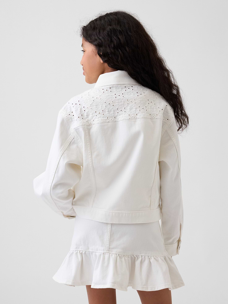 Image number 3 showing, Kids Eyelet Denim Jacket