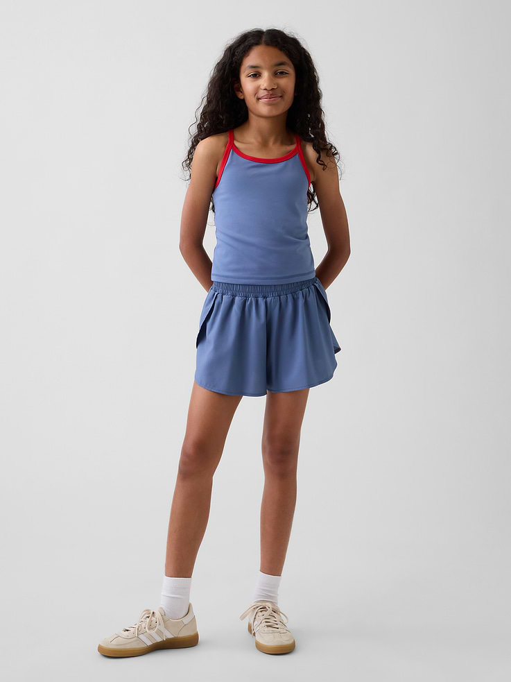 Image number 1 showing, Kids Quick-Dry Butterfly-Hem Run Shorts