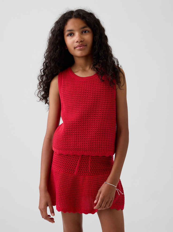 L'image numéro 1 présente Camisole crochetée  en 100 % coton pour Enfant