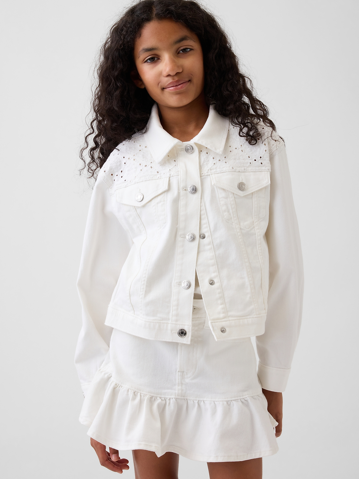 Kids Eyelet Denim Jacket | Gap