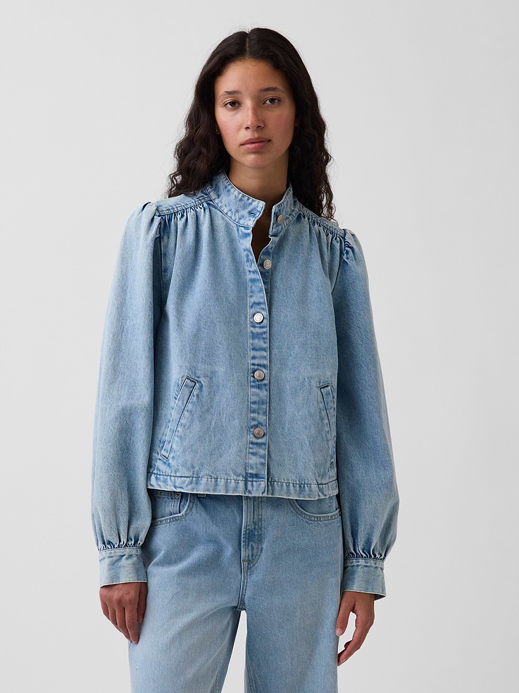 Image number 1 showing, Denim Crop Swing Jacket