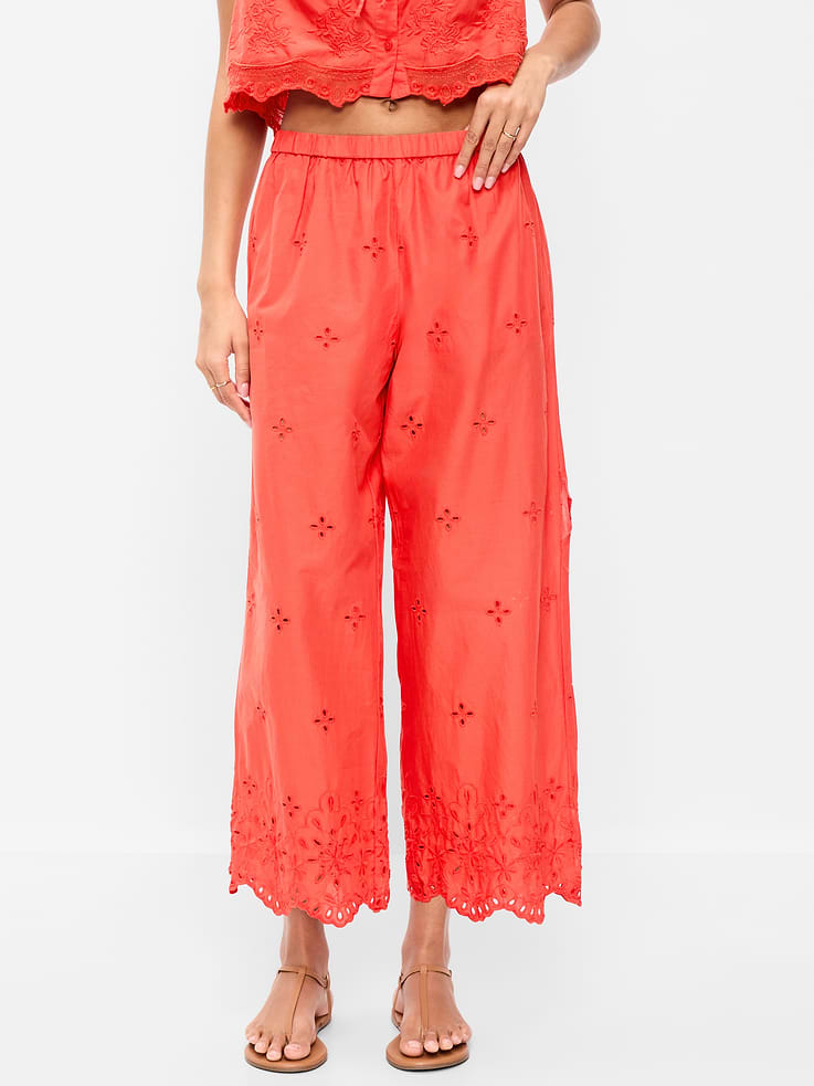 L'image numéro 2 présente Pantalon à taille haute jambe large et découpes