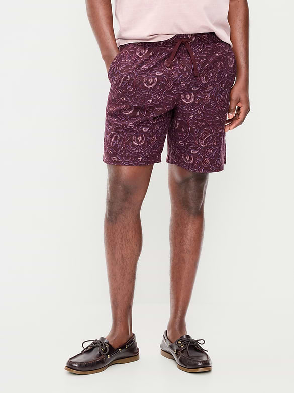 Linen-Blend Jogger Shorts -- 7-inch inseam