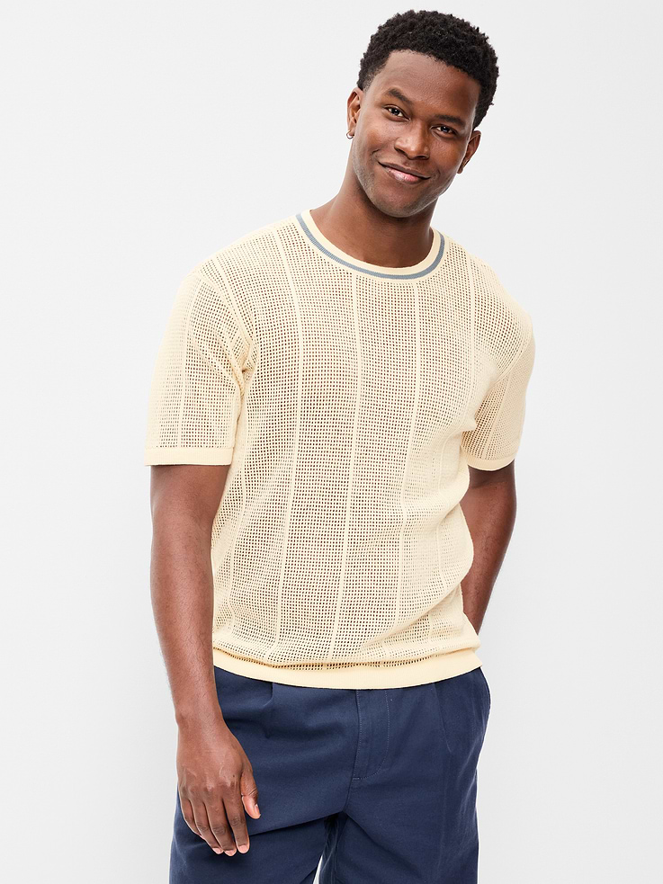 Image number 1 showing, Relaxed Mesh-Knit T-Shirt