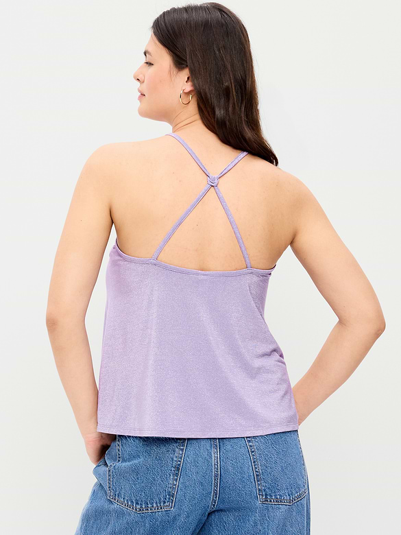 Camisole trapèze scintillante à bretelles au dos