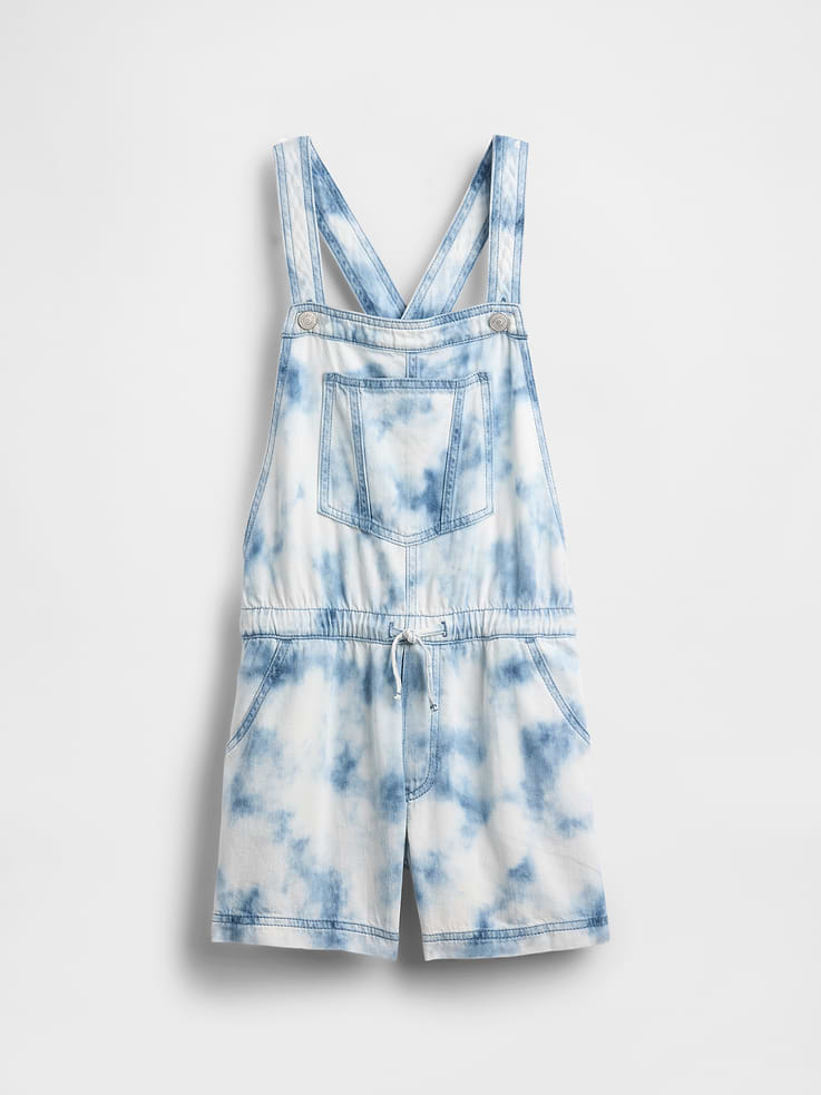 Image number 2 showing, Kids Tie-Dye Denim Relaxed Shortalls