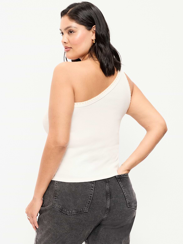 Camisole monobretelle côtelée