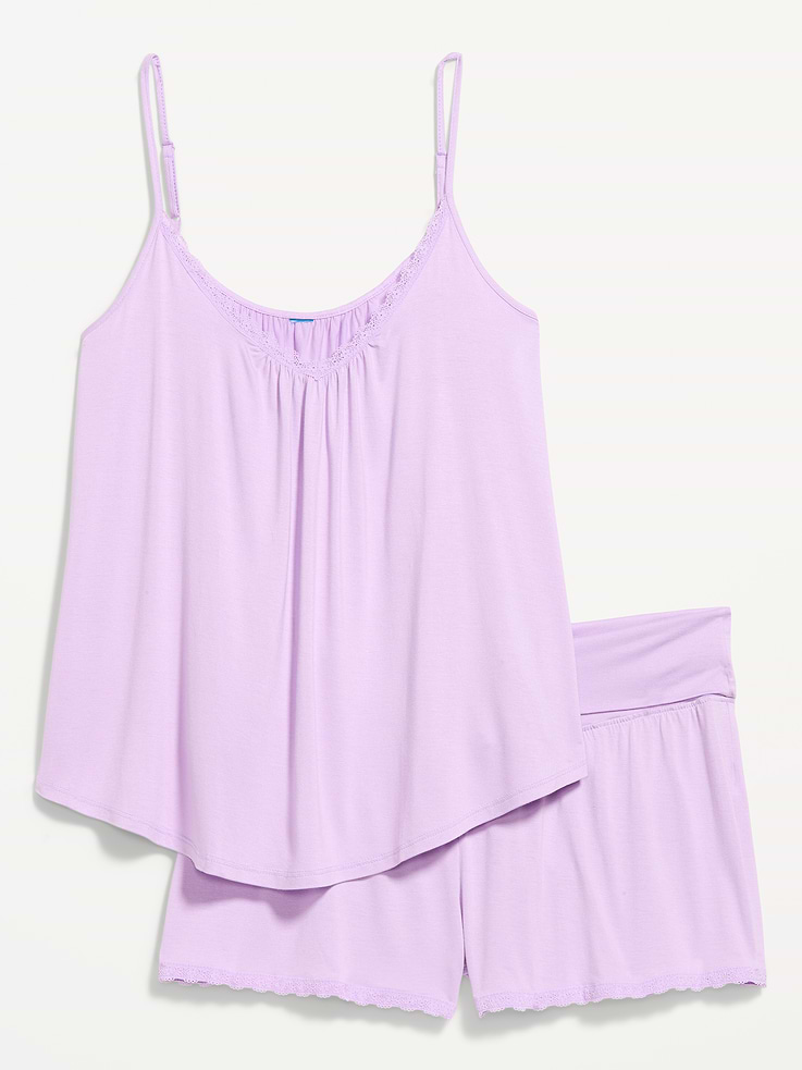 L'image numéro 4 présente Pyjama court en jersey de maternité