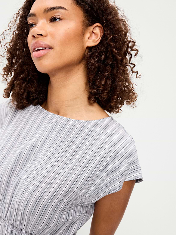 Smocked-Bodice Fit & Flare Mini Dress