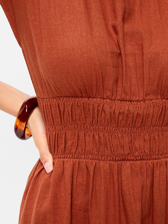 Smocked-Bodice Fit & Flare Mini Dress