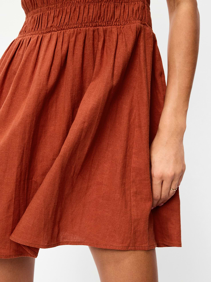Image number 5 showing, Smocked-Bodice Fit & Flare Mini Dress