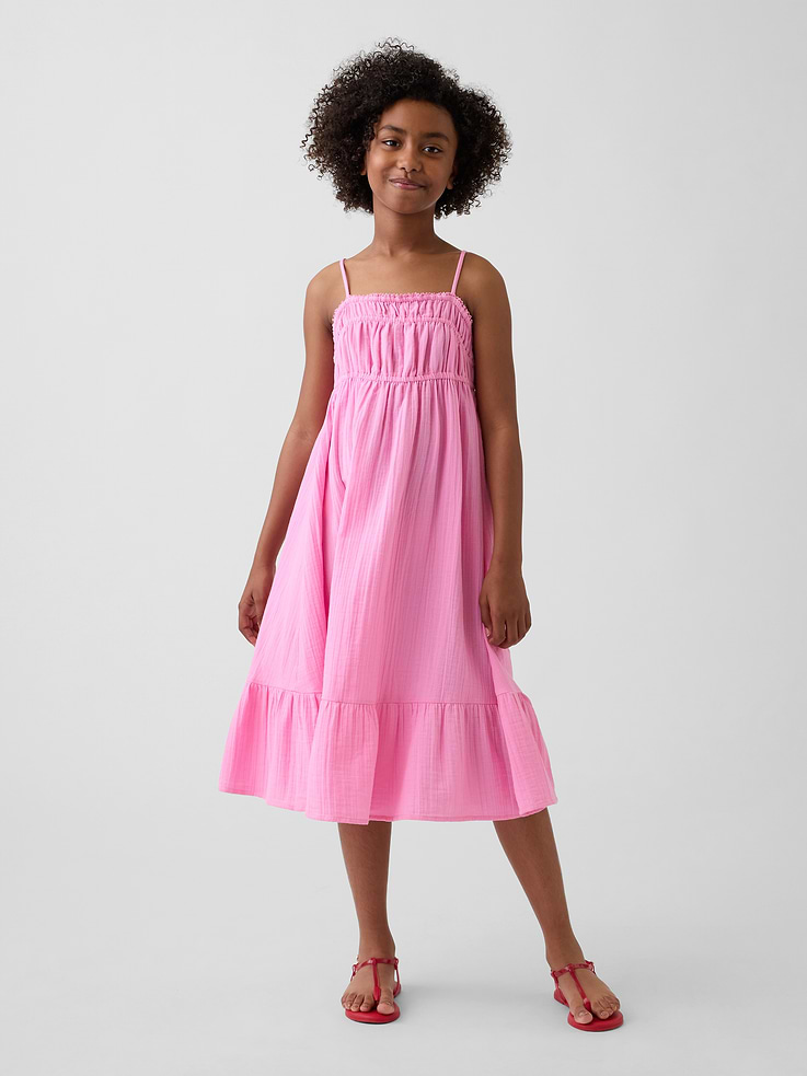 Image number 1 showing, Kids Cotton Gauze Midi Dress