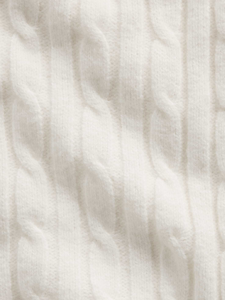 Image number 4 showing, CashSoft Cable-Knit Crop Zip Cardigan