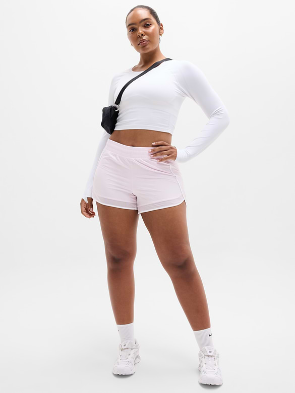 Mesh Racer Run Mid Rise 4" Short