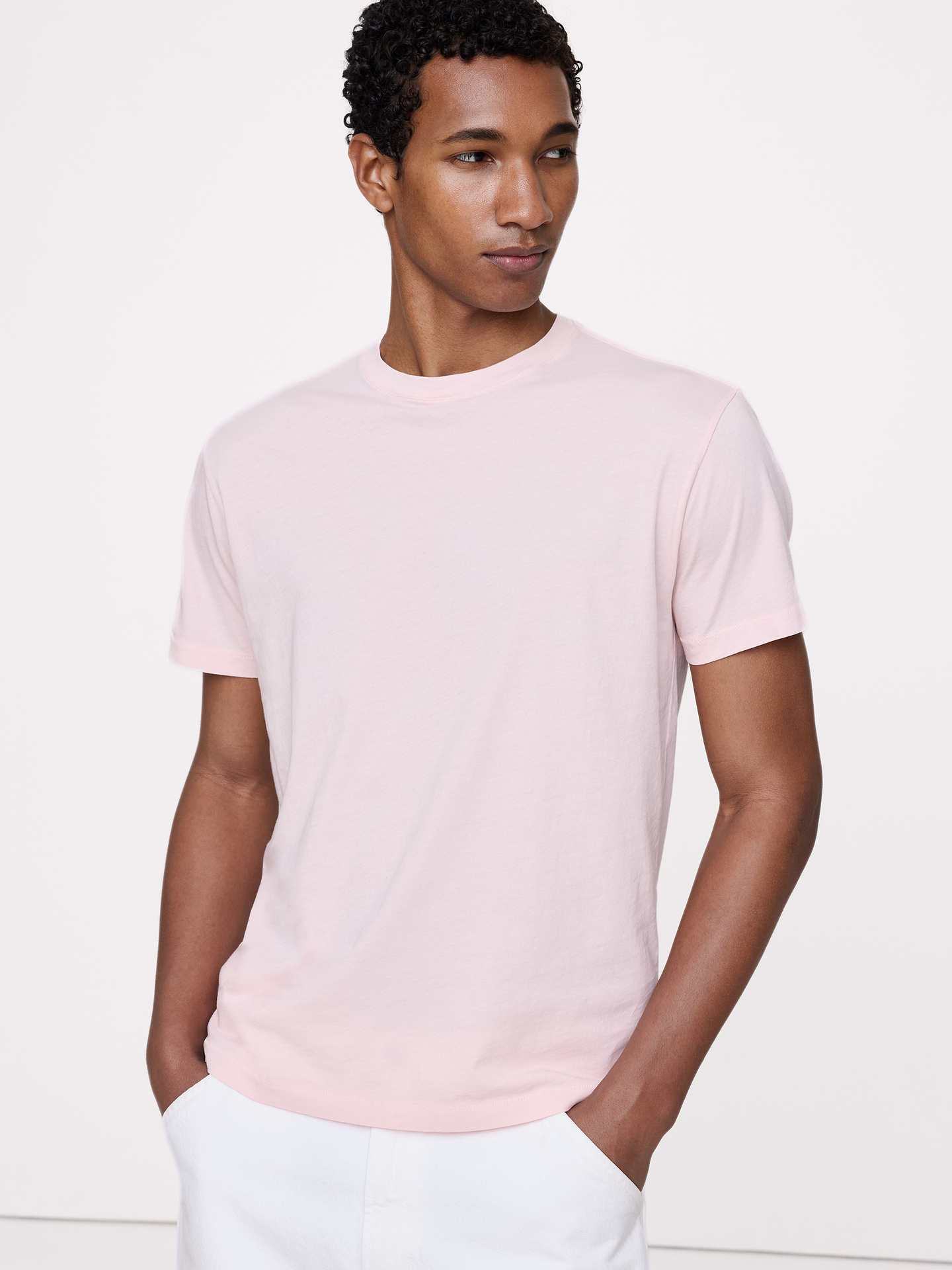 Image number 1 showing, Lightweight Cotton Crew-Neck T-Shirt