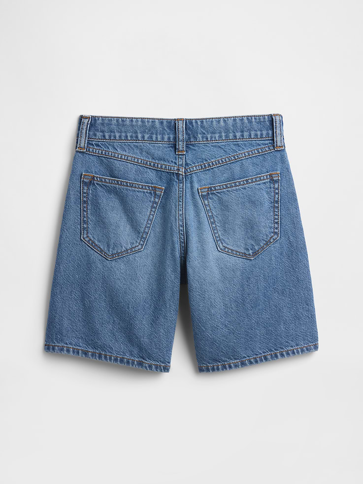 Image number 2 showing, Kids Mid Rise Drawstring Denim Shorts