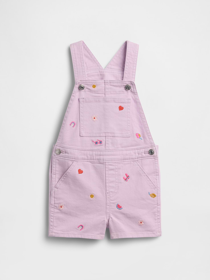 Image number 1 showing, babyGap Embroidered Denim Shortalls