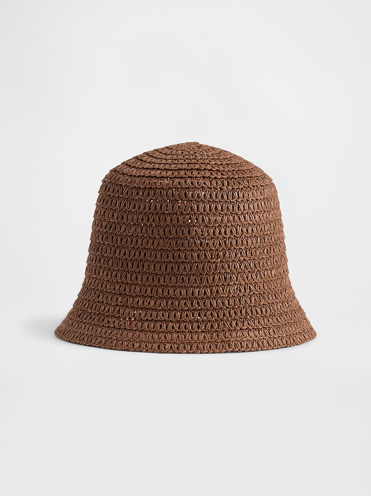 Image number 1 showing, Straw Bucket Hat